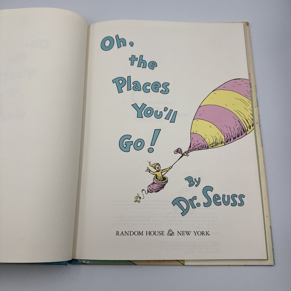 Vintage 1990 "Oh, the Places You'll Go!" By Dr. Seuss 1st Ed. Hardcover Book EUC - Picture 7 of 9